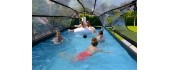 EXIT Wood pool 540x250x100cm with dome and sand filter and heat pump - brown