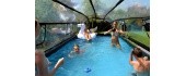 EXIT Wood pool 540x250x100cm with dome and sand filter and heat pump - brown