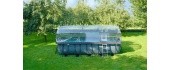 EXIT Wood pool 540x250x122cm with dome and sand filter and heat pump - brown