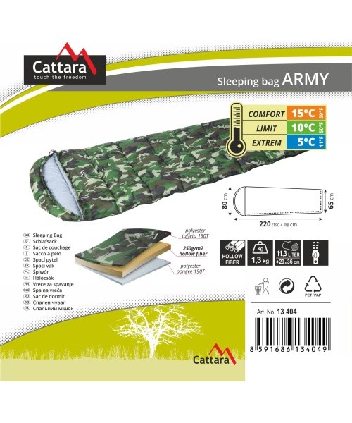 Sleeping Bag Cattara Army +5°C