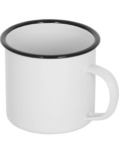 Enamel Cup MFH - White-Black, 350 ml