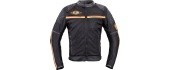 Vyriška motociklininko striukė W-TEC 2Stripe - Juoda-smėlio-oranžinė