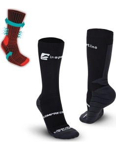 Kompresinės kojinės inSPORTline Compleano AG+ - Juoda