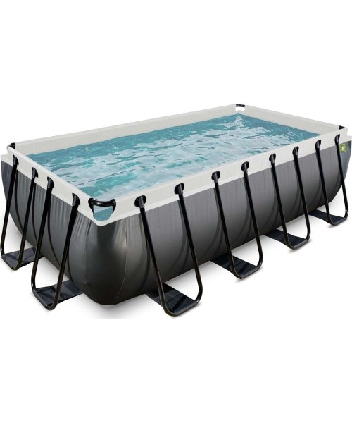 EXIT Black Leather baseinas 400x200x100 cm su filtravimo siurbliu, juodas