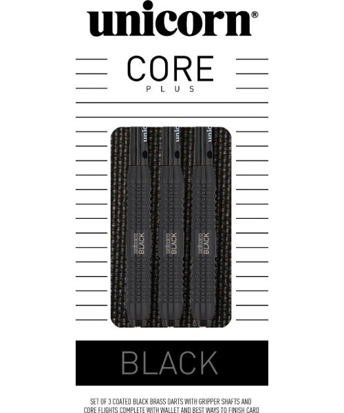Darts Unicorn Core Plus Black Brass Soft S2 – 3-Pack
