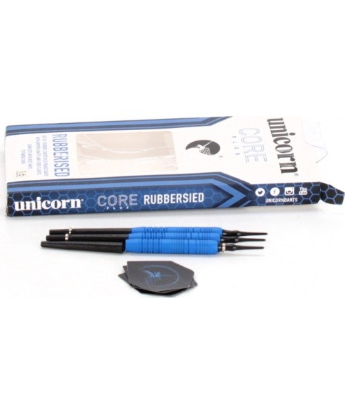 Darts Unicorn Core Plus Rubberized Brass Blue – 3-Pack