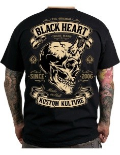 Marškinėliai BLACK HEART Devil Skull - Juoda