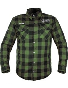 Motorcycle Shirt W-TEC Black Heart Rattlesneak - Zeleno-černá kostkovaná