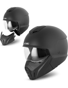 Modular Motorcycle Helmet W-TEC Satalone - Black Matt