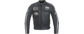 Men’s Leather Motorcycle Jacket W-TEC Dark Grey Vintage - Dark Grey
