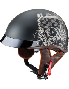 Motorcycle Helmet W-TEC Black Heart Longroad - Wings Skull
