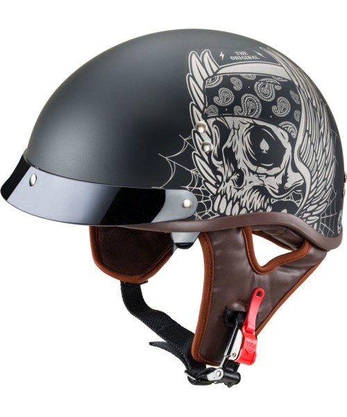 Motorcycle Helmet W-TEC Black Heart Longroad - Wings Skull