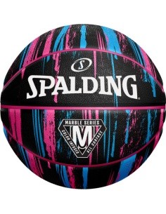 Spalding Marble Series krepšinio kamuolys, juodas/rožinis/mėlynas (6 dydis)