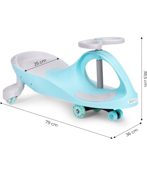 Gravitacinė mašinėlė vaikams su LED ratukais mėlyna ECOTOYS