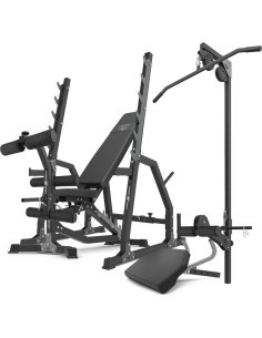 Set MS36_2.0 | Double-sided adjustable training bench + gantry stands + prayer bar + press + lift - Marbo Sport
