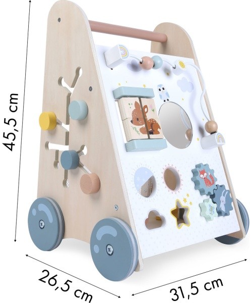 Wooden push walker educational stroller