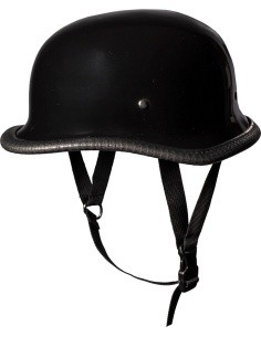 Retro atviras motociklininko šalmas Sodager DH-001 - Blizgi juoda