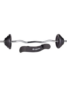 Plate-Loaded Barbell Set inSPORTline Castblack 120 cm/30 mm 45 kg