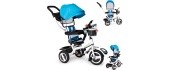 360 ° rotary tricycle with folding roof Ecotoys Grey