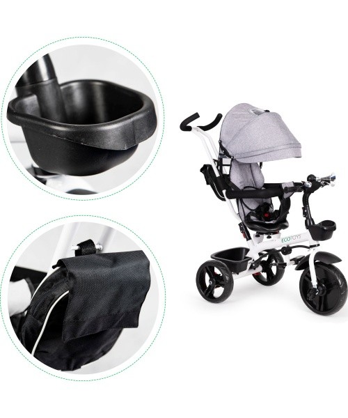 Triratukas Eco Toys su 360° pasukama sėdyne, mėlynas