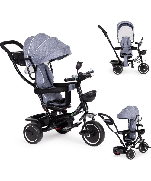 Tricycle with swivel seat canopy ECOTOYS