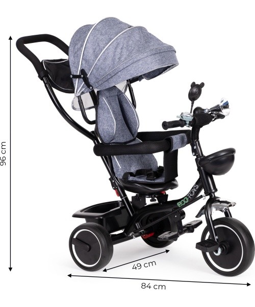 Tricycle with swivel seat canopy ECOTOYS