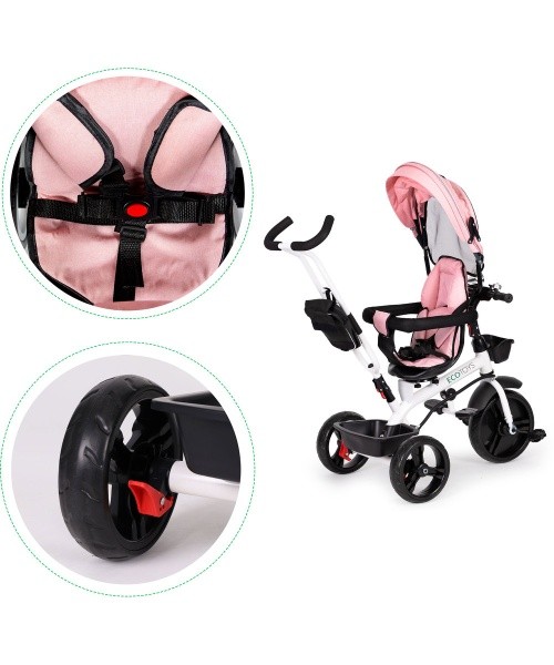 Tricycle tricycle stroller swivel seat 360* Pink ECOTOYS