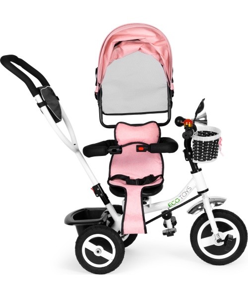 Triratukas su sukiojamu stogeliu ir guminiais ratais ECOTOYS