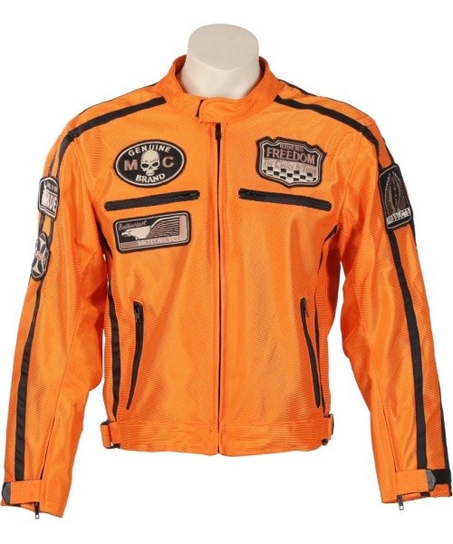 Vasarinė motociklininko striukė BOS 6488, oranžinė - Oranžinė