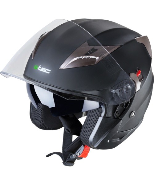 Motociklininko šalmas W-TEC YM-627 - Matinė juoda-bronzinė
