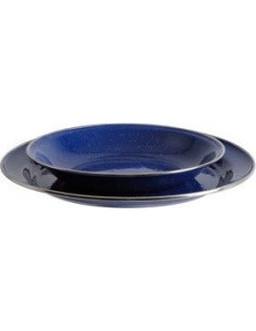 Enamel Plate Origin Outdoors Flat 26cm, Blue