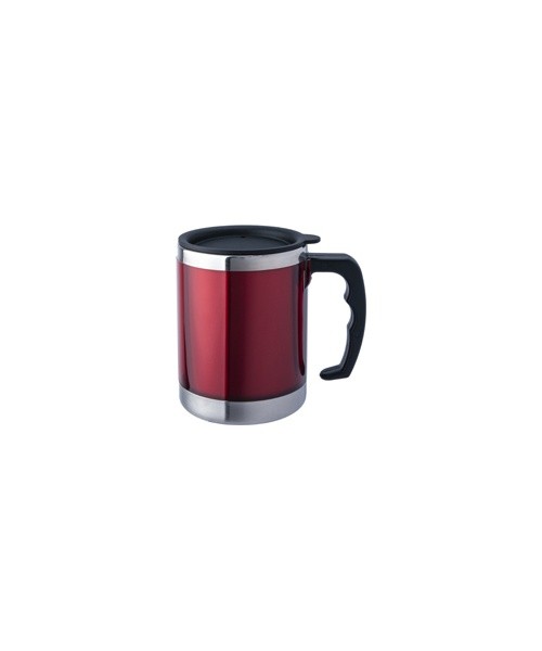 Termopuodelis BasicNature Stainless Steel Beaker MUG, 0,42L, raudonas