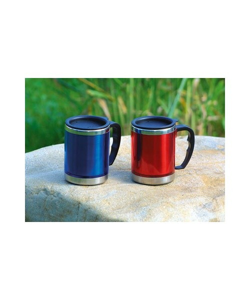 Termopuodelis BasicNature Stainless Steel Beaker MUG, 0,42L, raudonas