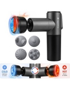 Massage Gun with Heated/Cooling Attachment inSPORTline IceBlaze • 2,400 mAh • 1,600–2,800 RPM • Up to 6 mm