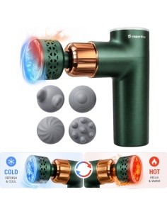 Massage Gun with Heated/Cooling Attachment inSPORTline ChillFrost • 1,800 mAh • 1,600–2,800 RPM • Up to 6 mm - Žalia