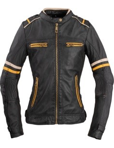 Moteriška odinė motociklininko striukė W-TEC Traction Lady - Juoda
