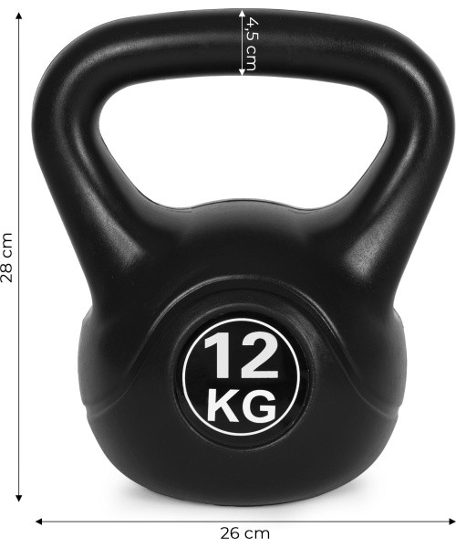 Kettlebell kettle 12kg pratybų hantelis kamuolys fitneso svoris ModernHome