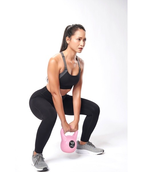 Kettlebell kettle 10 kg for exercise dumbbell ball weight fitness weight pink ModernHome