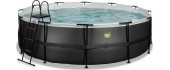 EXIT Black Leather pool ø488x122cm with sand filter pump - black