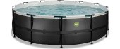 EXIT Black Leather pool ø488x122cm with sand filter pump - black
