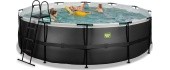 EXIT Black Leather pool ø488x122cm with sand filter pump - black