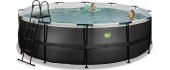EXIT Black Leather pool ø488x122cm with sand filter pump - black