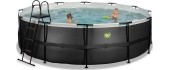 EXIT Black Leather pool ø488x122cm with sand filter pump - black