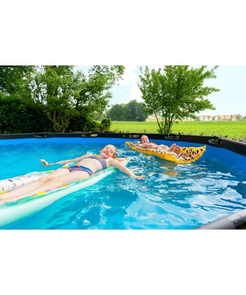 EXIT Black Leather pool ø488x122cm with sand filter pump - black