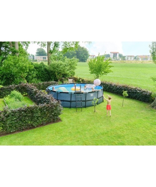 EXIT Black Leather pool ø488x122cm with sand filter pump - black