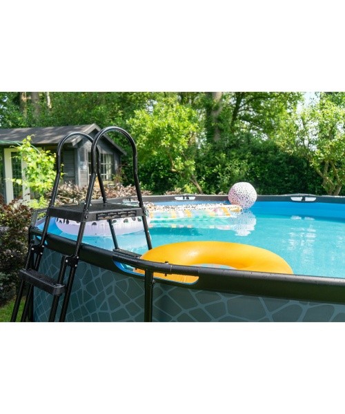 EXIT Black Leather pool ø488x122cm with sand filter pump - black