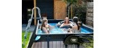 EXIT Black Leather pool 400x200x100cm with sand filter pump - black