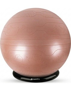 Gimnastikos kamuolys inSPORTline Stretch Ball 65 cm su BallBase - Mocha mousse