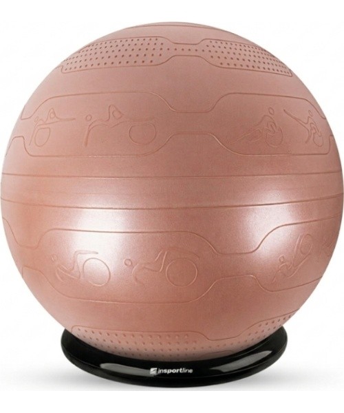 Exercise Ball inSPORTline Stretch Ball 65 cm w/ BallBase - Mocha mousse