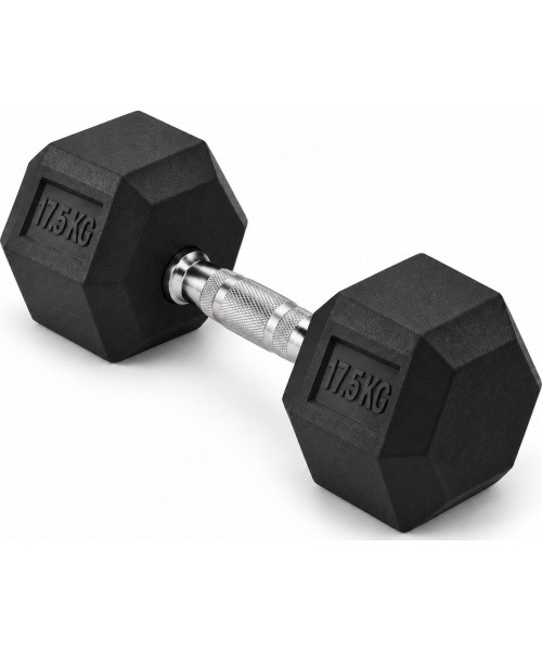 Guminis hantelis HEX PRO - 17,5 kg
